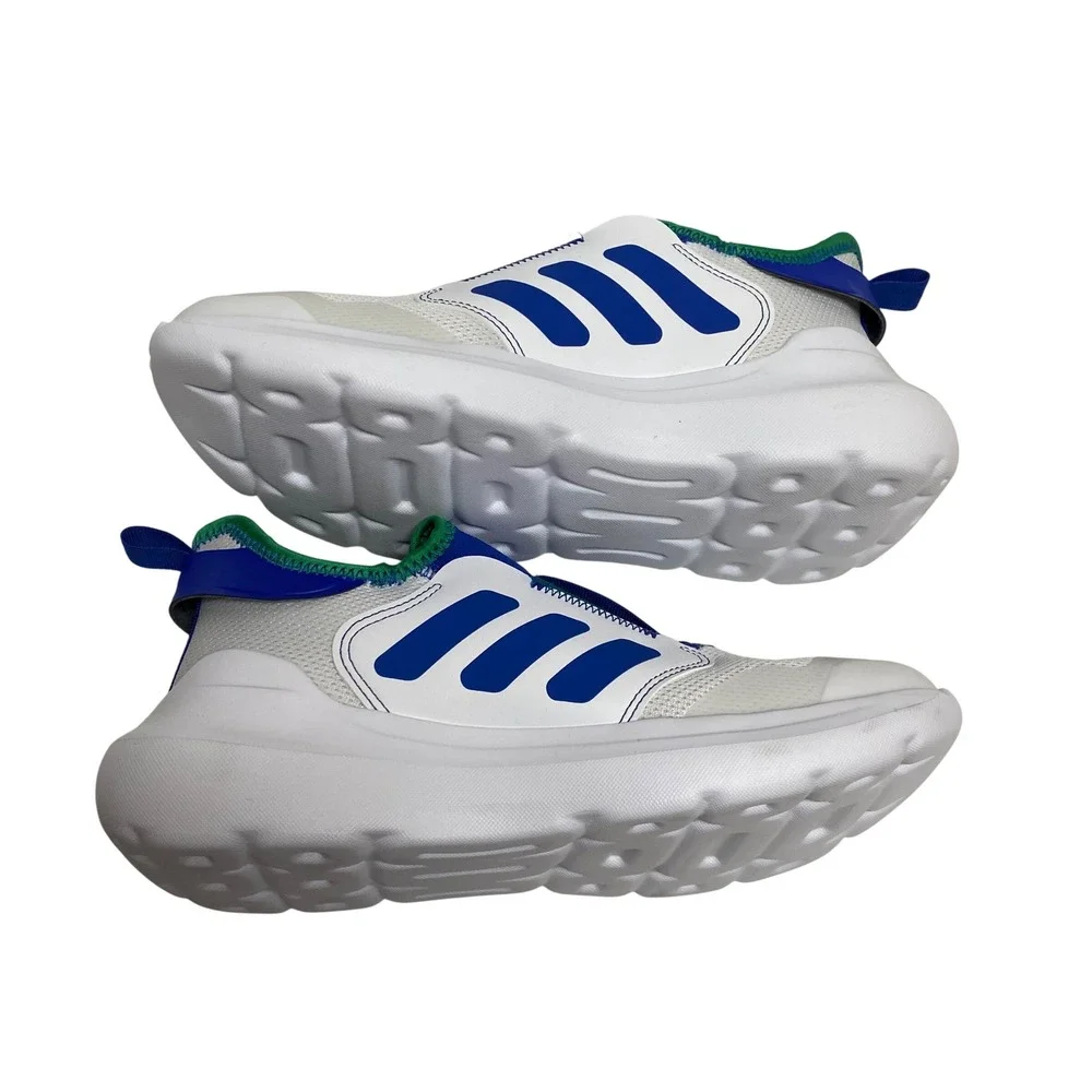 Adidas Tensaur Comfort Slip On Youth Boys Blue, Wht Sneakers Casual Shoes 6 NWOB